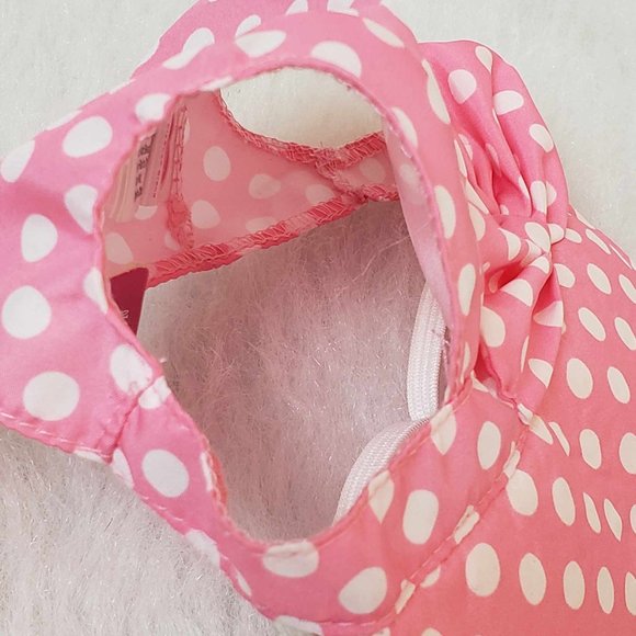 Smoochie Pooch B&W Gingham Ruffled Dog Dress Large & Pink White Polkadot Hat M/L - Picture 14 of 16